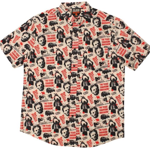 Texas Chainsaw Massacre Graphic Button-Up | Cropped 2XL | Halloween Edition ๐ - Picture 2 of 3